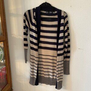 Brittany Black Navy Blue Striped Cardigan